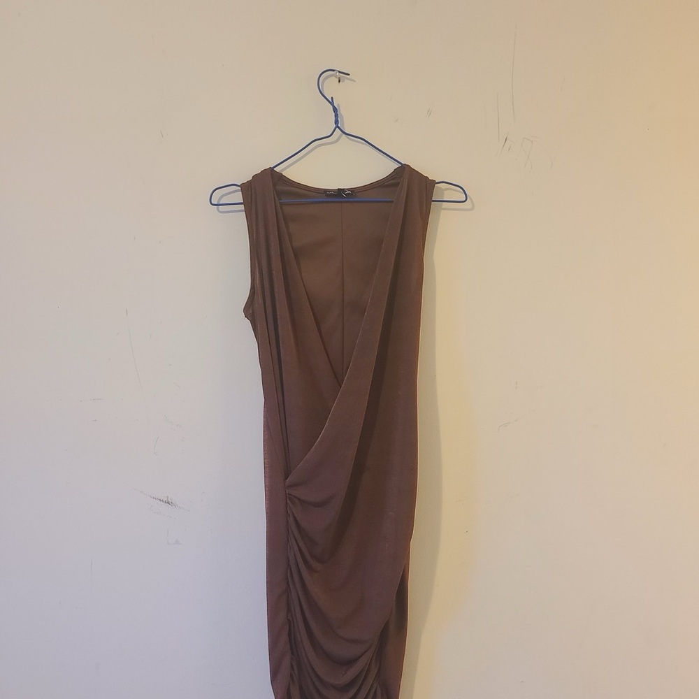 Fashion Nova Brown Sleeveless Sheath Dress